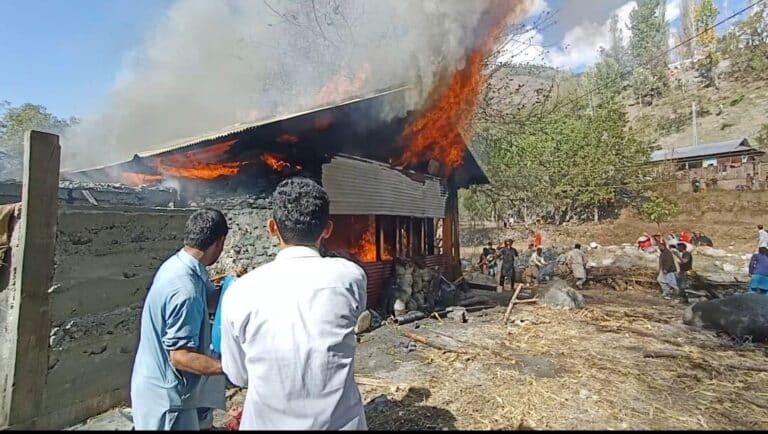 Devastating Fire Engulfs Homes in Leepa Valley