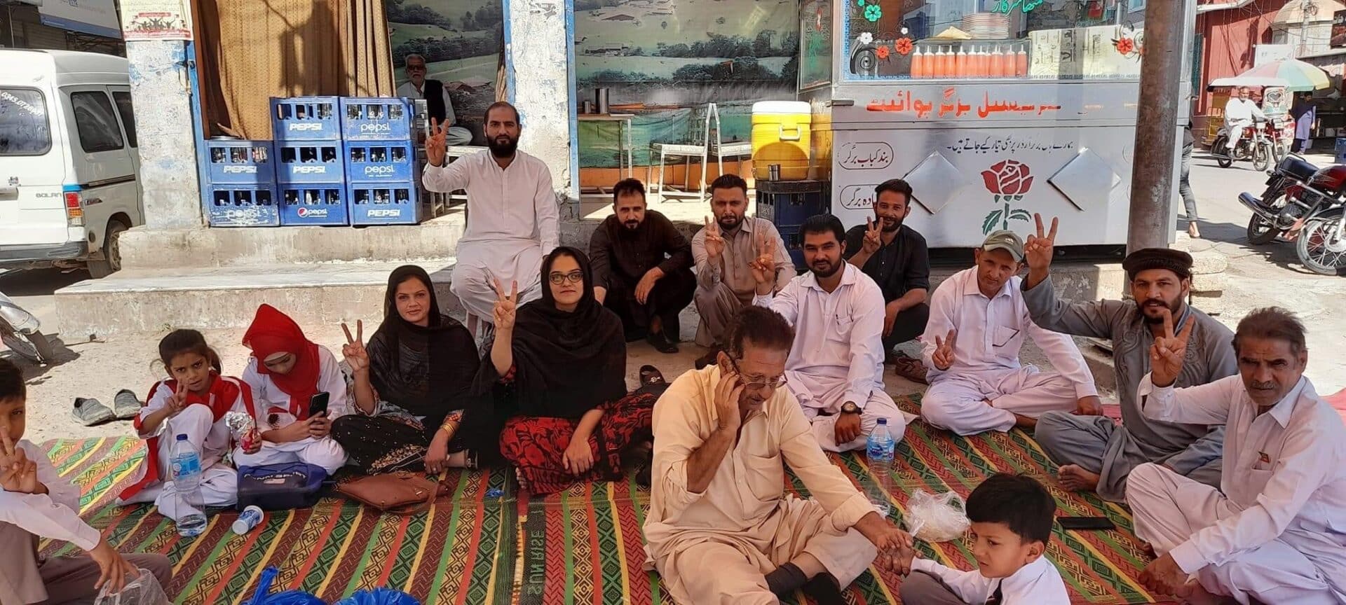 Members of Action Committee Kotli Stage Sit-in at Abshar Chowk, Kotli