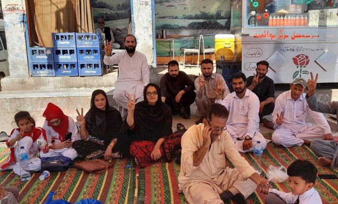 Members of Action Committee Kotli Stage Sit-in at Abshar Chowk, Kotli