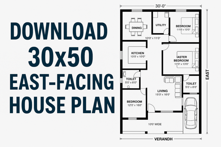 30×50 East Facing House Plans PDF Free Download – Turning Your Dream Home into Reality