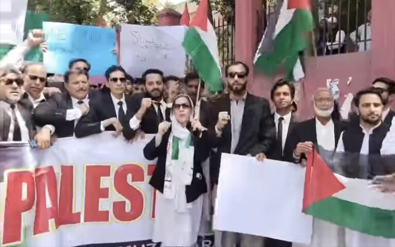 Lawyers Across Kashmir Take to Streets Demanding Global Action Against Israeli Atrocities in Gaza