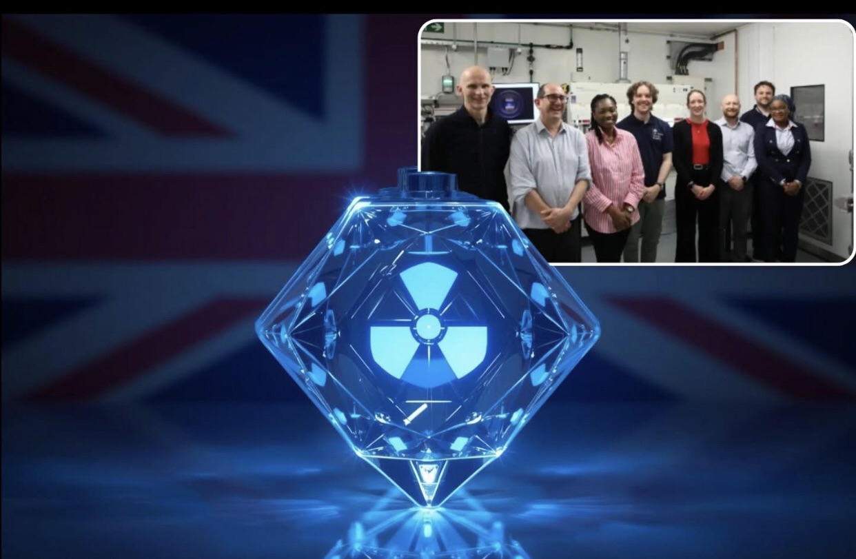 UK Engineers Develop 5,700-Year Battery Made from Nuclear Waste and Artificial Diamonds