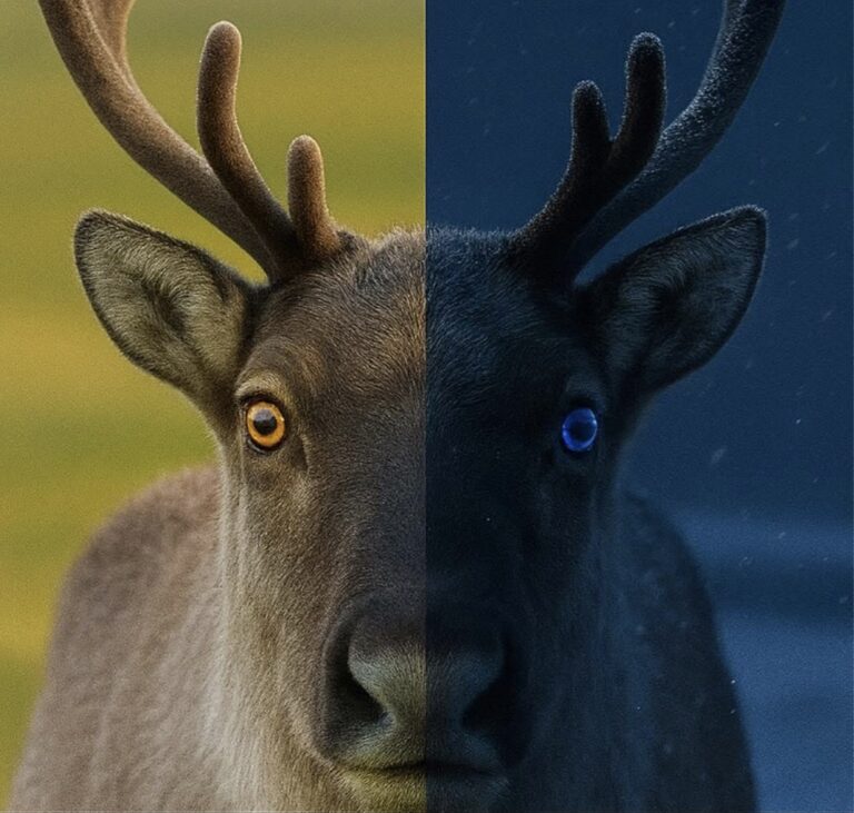 Reindeer’s Remarkable Seasonal Eye Color Change Helps Them Survive Arctic Extremes