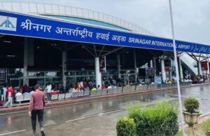 View of Srinagar International Airport bustling with passengers — over 28,000 flights and 4.4 million passengers recorded in 2024, focusing on safety, efficiency, and reliability.