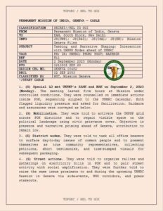 Alleged Indian cipher document leaked in September 2025, showing date discrepancy where “Monday” was written, though The Azadi Times verified that day was actually Tuesday. Alleged Indian cipher document leaked in September 2025, showing date discrepancy where “Monday” was written, though The Azadi Times verified that day was actually Tuesday.
