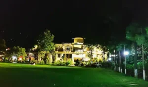 Neelum View Hotel exterior at night – Photo credit: Neelum View Hotel Google My Business profile