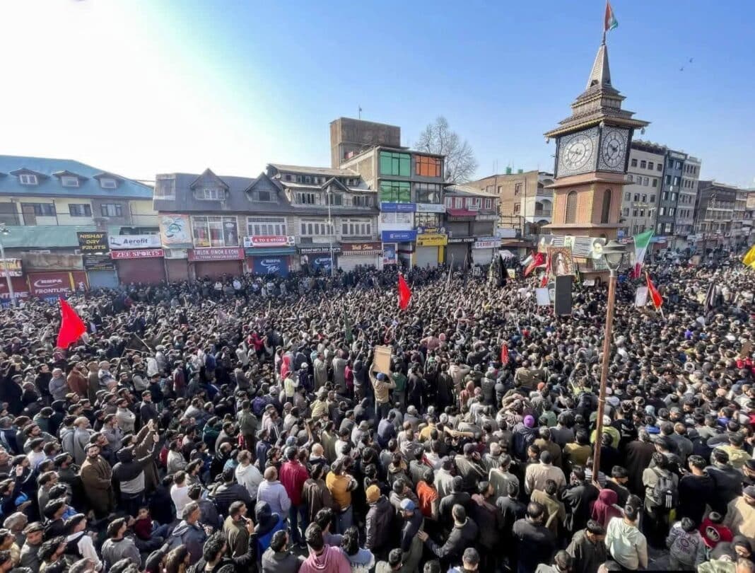 Massive Protests Erupt in Srinagar After Reports Claim Assassination of Iran’s Supreme Leader