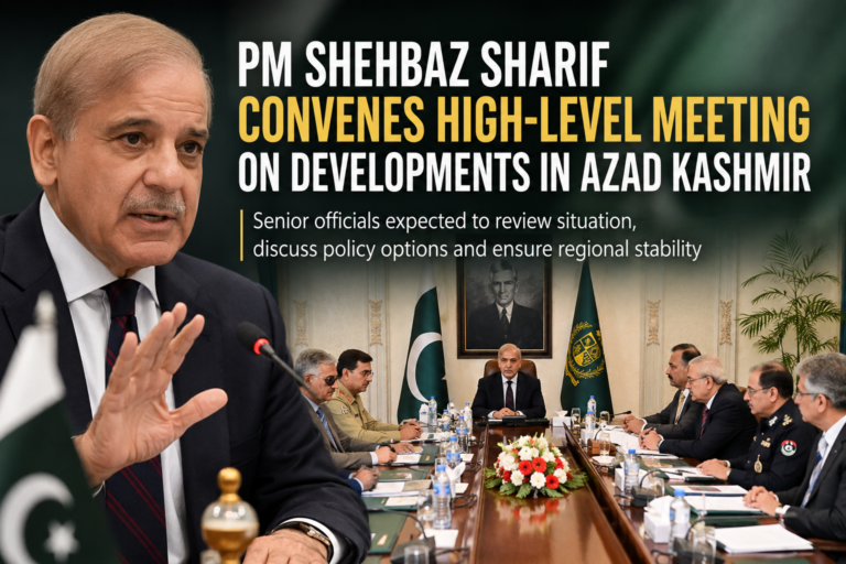 Pakistan PM Shehbaz Sharif Calls High-Level Meeting on Developments in Azad Kashmir